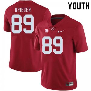 NCAA Youth Alabama Crimson Tide #89 Grant Krieger Stitched College 2020 Nike Authentic Crimson Football Jersey FN17T70YI